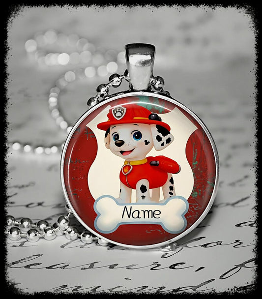 Personalized Paw Patrol Marshall Necklace